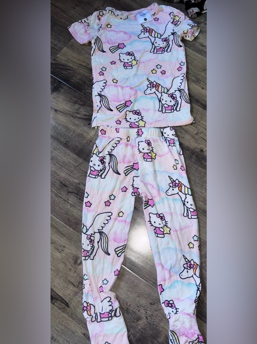 Posh Peanut Sanrio Hello Kitty Unicorn 2pc Set Peplum Top Pants 2T